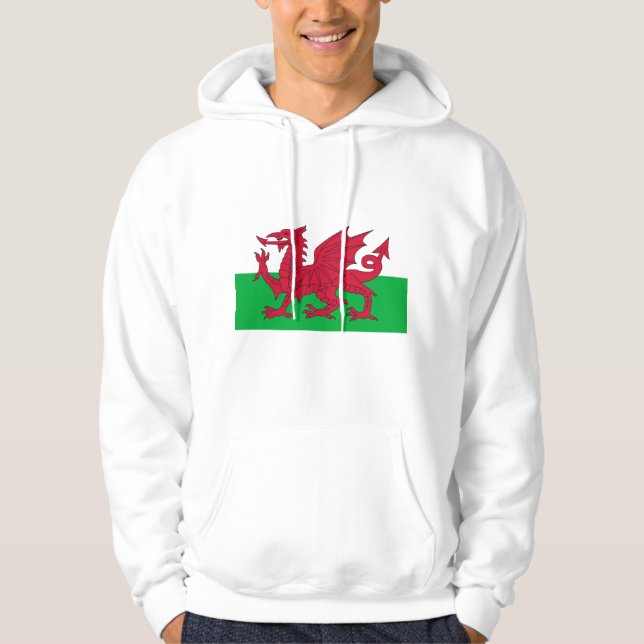 Veste À Capuche Sweatshirt à capuchon avec drapeau du Pays de Gall (Devant)