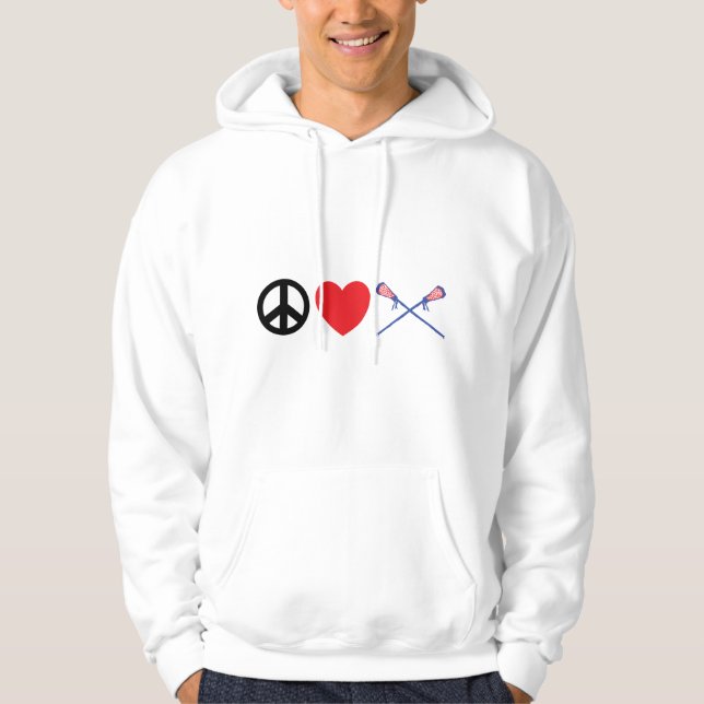 Veste À Capuche Sweatshirt à capuchon de lacrosse d'amour de paix (Devant)