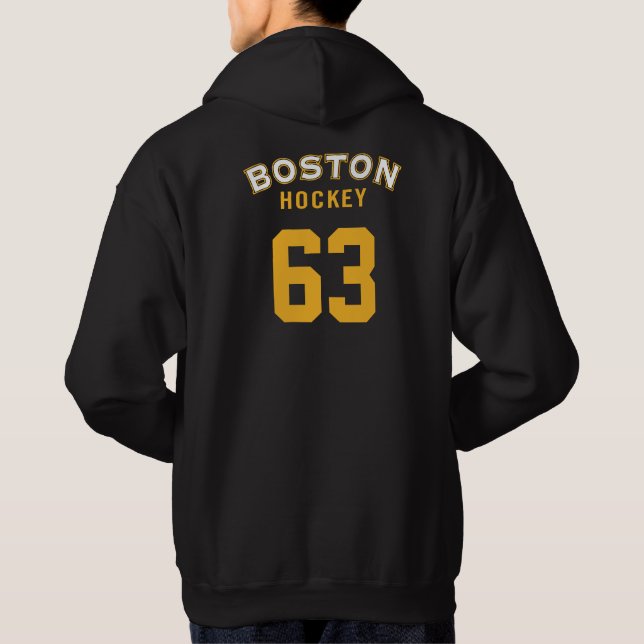 Veste À Capuche Sweatshirt à capuchon de noir d'hockey de Boston (Dos)