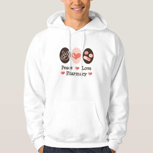 Veste À Capuche Sweatshirt à capuchon de pharmacie d'amour de paix (Devant)