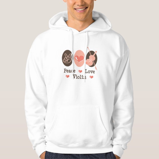 Veste À Capuche Sweatshirt à capuchon de violon d'amour de paix (Devant)