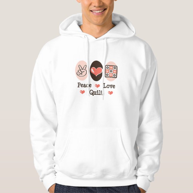 Veste À Capuche Sweatshirt à capuchon d'édredon d'amour de paix (Devant)