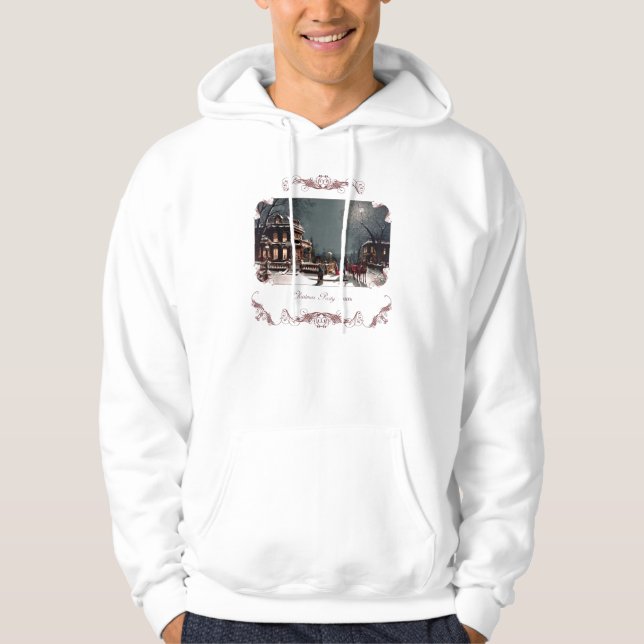 Veste À Capuche Sweatshirt de la fête de Noël victorienne (Devant)