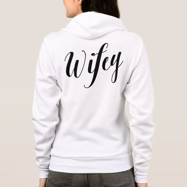 Veste À Capuche Sweatshirt de script noir Wifey (Dos)