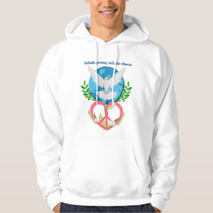 Veste À Capuche Sweatshirt Inhale Paix, Exhale Chaos – Colombe, Te