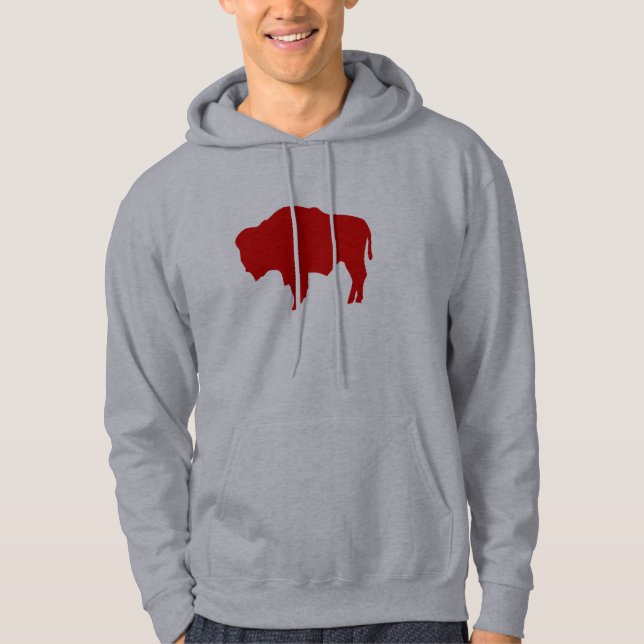Veste À Capuche Sweatshirt rouge de Buffalo du Wyoming (Devant)