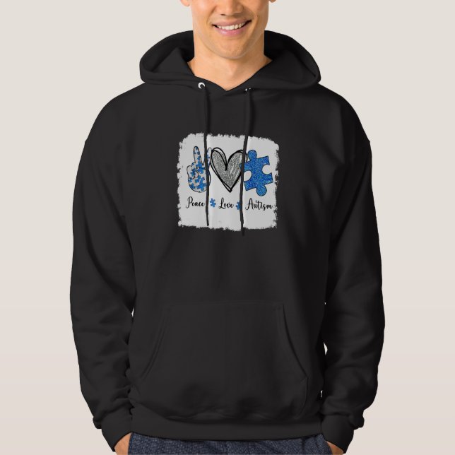VESTE À CAPUCHE SYMBOLE AOUTISME DE L'AMOUR DE LA PAIX DIACRITIQUE (Devant)