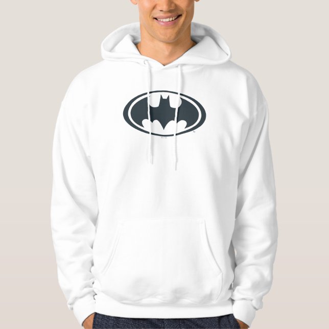 Veste À Capuche Symbole Batman | Logo noir et blanc (Devant)
