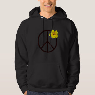 Veste À Capuche SYMBOLE DE LA PAIX Fleur d'Hibiscus Jaune