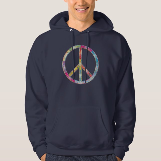 Veste À Capuche SYMBOLE DE PAIX Coloré (Devant)