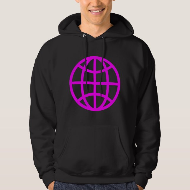Veste À Capuche Symbole du monde - Magenta (Devant)