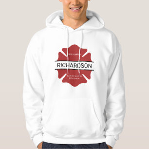 Veste À Capuche Symbole logo rouge du pompier personnalisé
