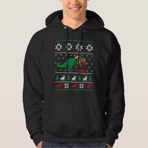 Veste À Capuche T Rex Manger Rindeer Dinosaure Drôle Noël Ugl