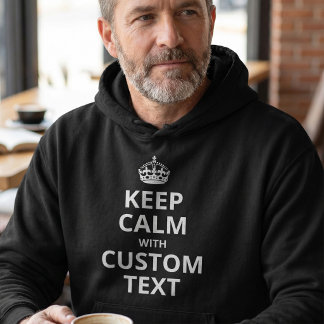 Veste À Capuche T-shirt à manches longues Keep Calm avec citation