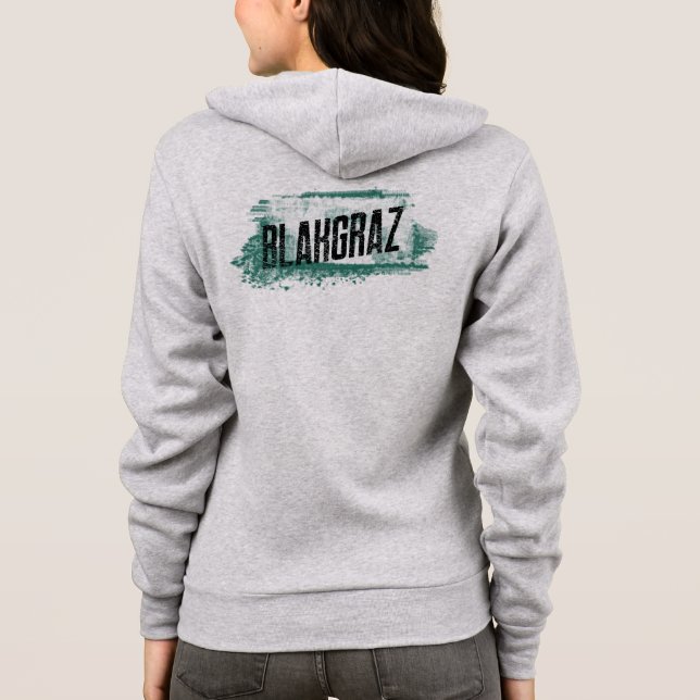 Veste À Capuche T-shirt à pinceau blanc et vert Blakgraz (Dos)
