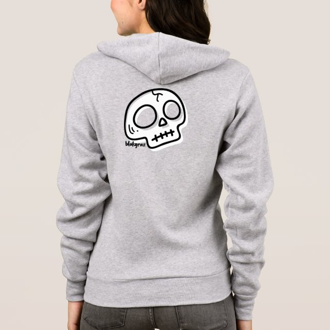 Veste À Capuche T-shirt de crâne de caricature mignon Blakgraz (Dos)