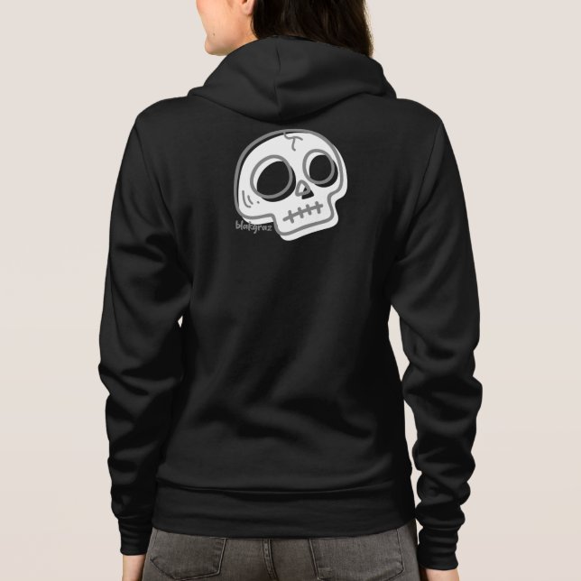 Veste À Capuche T-shirt de crâne de caricature mignon Blakgraz (Dos)