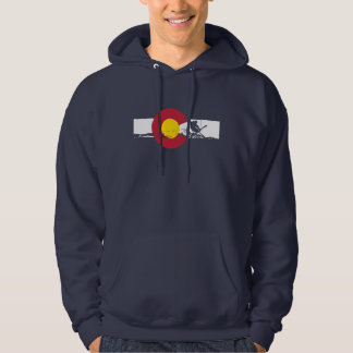 Veste À Capuche T-shirt de drapeau du Colorado - skieur - croix de