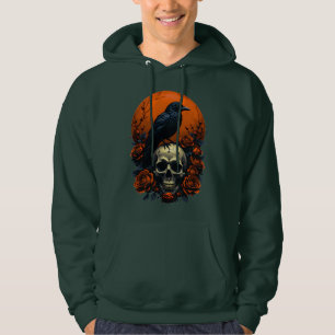 Veste À Capuche T-Shirt Graphique Dark Bloom Skull & Roses – Gothi