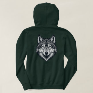 Veste À Capuche T-shirt graphique tête de loup solitaire féroce