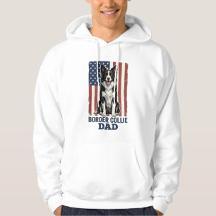 Veste À Capuche T-shirt pour chien vintage patriotique papa Border