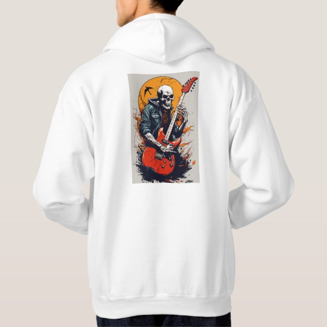 Veste À Capuche T-shirt rockstar Rebel : Crâne Iconique et os croi (Dos)
