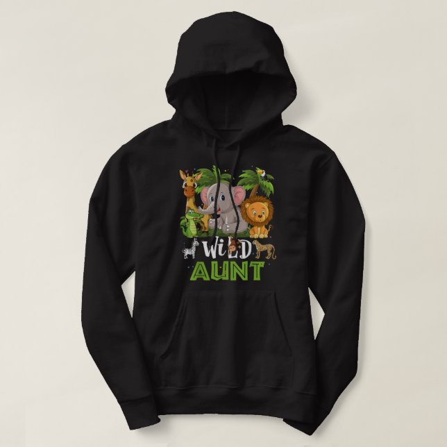 Veste À Capuche Tante du zoo sauvage Anniversaire Safari Jungle An (Design devant)