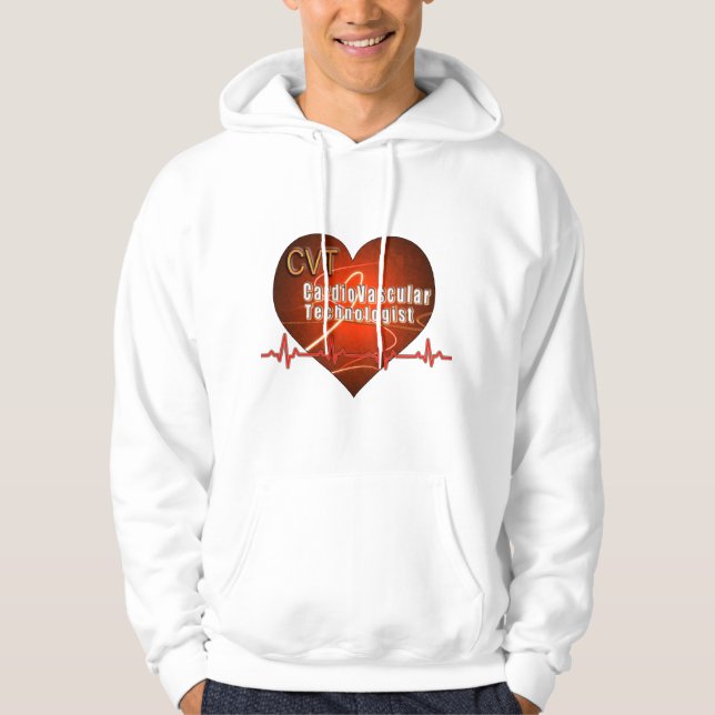 Veste À Capuche Technologue cardio-vasculaire de LOGO de COEUR de (Devant)