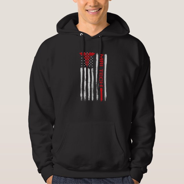 Veste À Capuche Technologue Mri Drapeau Américain Rad Radiologique (Devant)