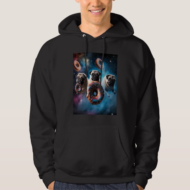 Veste À Capuche Teckels Dans L'Espace Avec Donuts Mignons Garçons  (Devant)