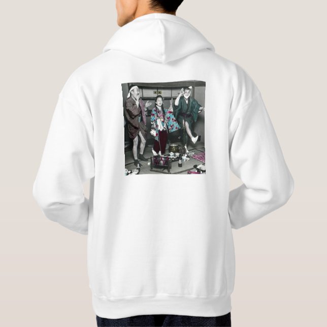 Veste À Capuche Temps de partie de geisha dans le vieux Japonais (Dos)