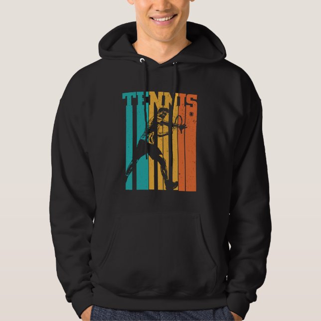 Veste À Capuche Tennis Retro| Idée-cadeau du joueur de tennis (Devant)