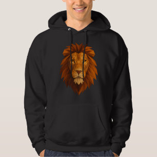 Veste À Capuche Tête de lion polygonale - Conception de puissance 