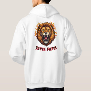 Veste À Capuche Tête de Lion Rugissant Mascotte de Feu