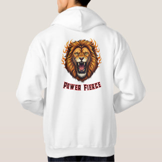 Veste À Capuche Tête de Lion Rugissant Mascotte de Feu