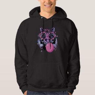 Veste À Capuche Tête de Tigre Face Aquarelle Lunettes Mignonnes Fa