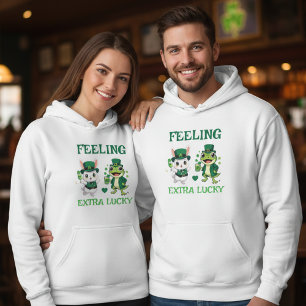 Veste À Capuche Texte personnalisé Grenouille et Lapin de la Saint