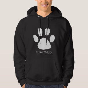 Veste À Capuche Texte personnalisé Rester sauvage Pieds de tigre n