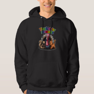 Veste À Capuche Thankful For All Animals Thanksgiving Turkey Dog C