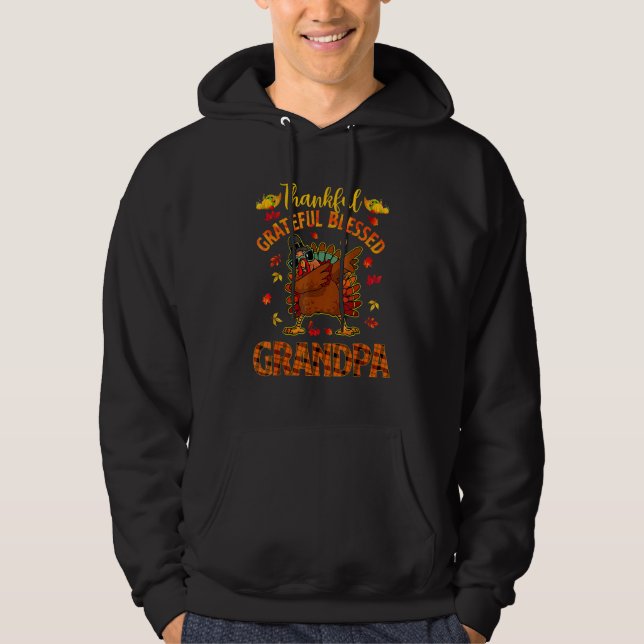 Veste À Capuche Thankful Grateful And Blessed Grandpa Dabbing Turk (Devant)