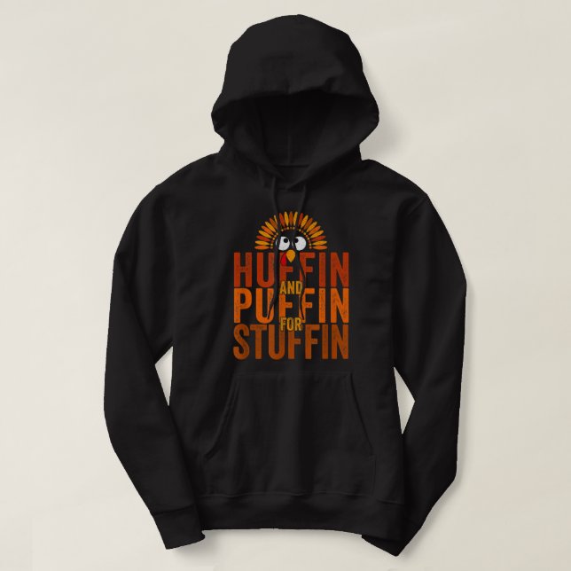 Veste À Capuche Thanksgiving Run Turkey Trot Huffin and Puffin for (Design devant)