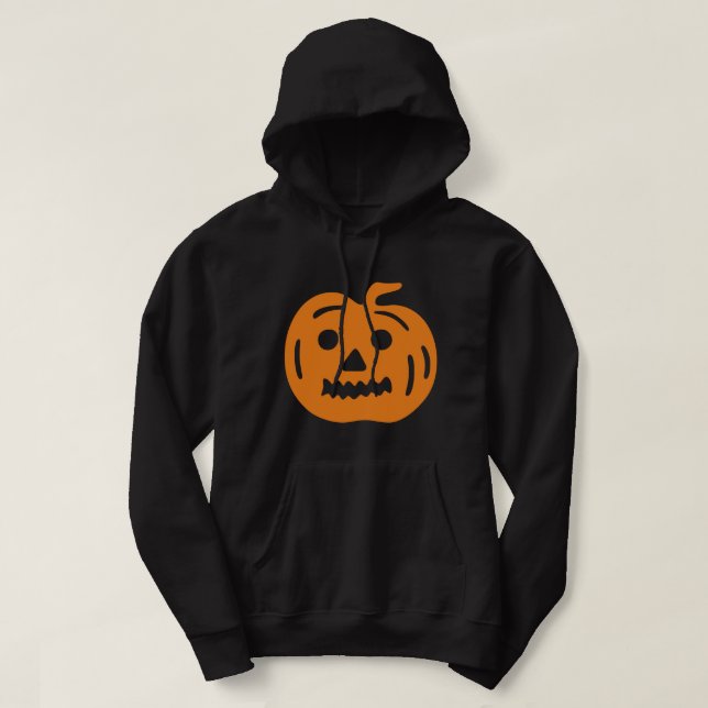 Veste À Capuche Thème d'Halloween Citrouille Jack-O-Lanterne orang (Design devant)