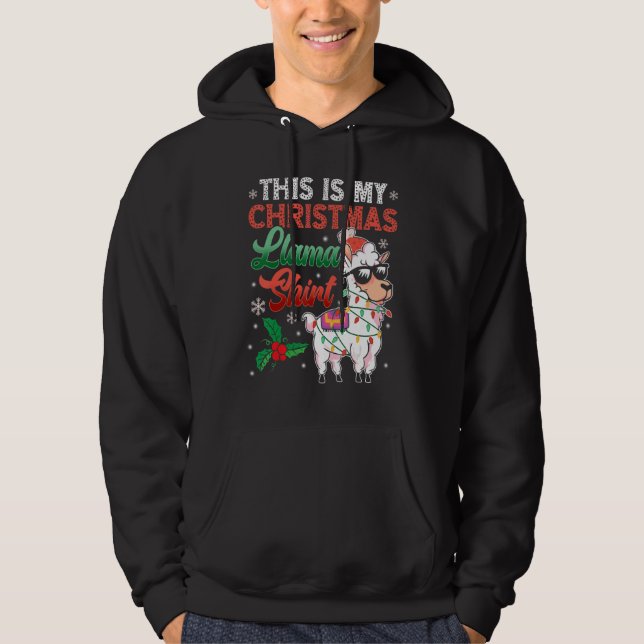 Veste À Capuche This Is My Christmas Llama   Llama Christmas (Devant)