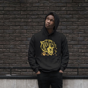 Veste À Capuche Tiger Tête Tige Tige Tige Hommes Noir