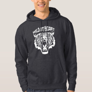 Veste À Capuche Tigre blanc rugissant Sauvage au coeur