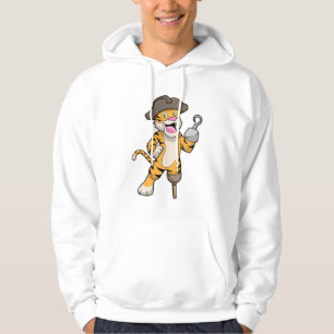Veste À Capuche Tigre comme pirate avec jambe en bois et main croc