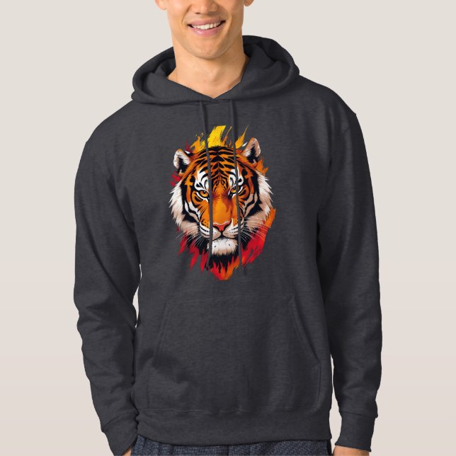 Veste À Capuche Tigre majestueux- symbole de puissance, de courage (Devant)