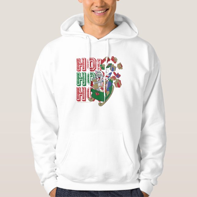 Veste À Capuche Tom et Jerry livrent des cadeaux dans un hangar (Devant)