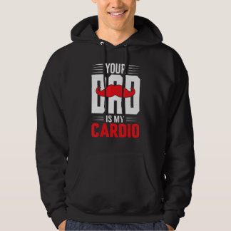 Veste À Capuche Ton Père Est Mon Cardio Rouge Mustache Feminist Gy