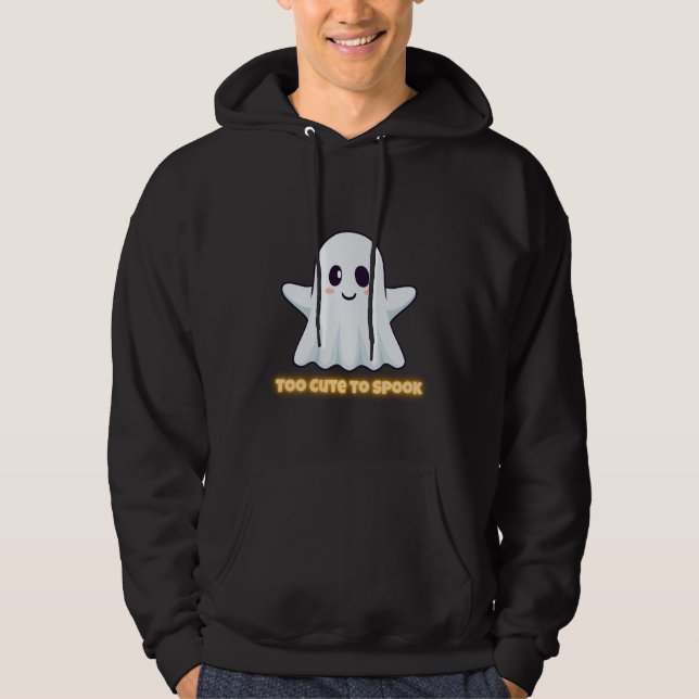 Veste À Capuche Too Cute To Spook – Adorable Kawaii Ghost Hallowee (Devant)
